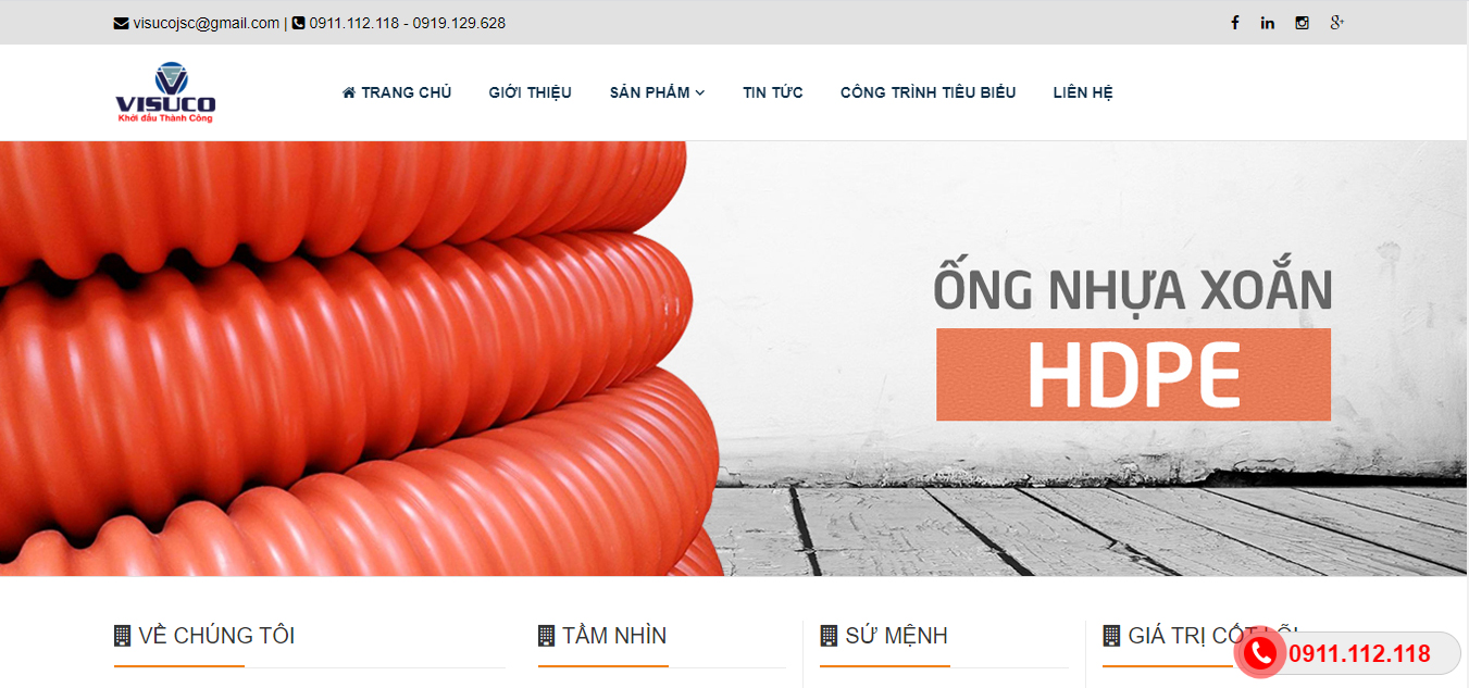 Thiết kế website ống xoắn HPDE