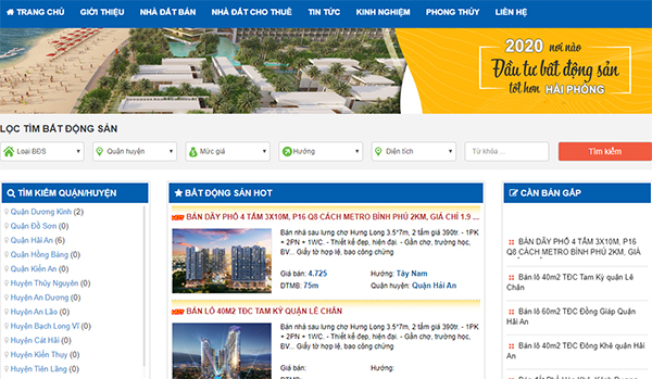 Thiết kế website bất động sản Hoàng Long
