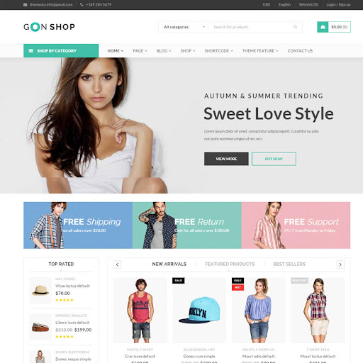 Mẫu website shop thời trang