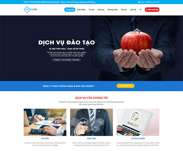 Thiết kế website công ty đào tạo ISO tại Hải Phòng