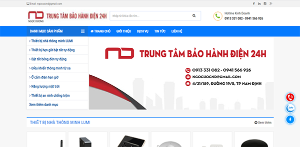 Thiết kế website thiết bị điện thông minh tại Hải Phòng