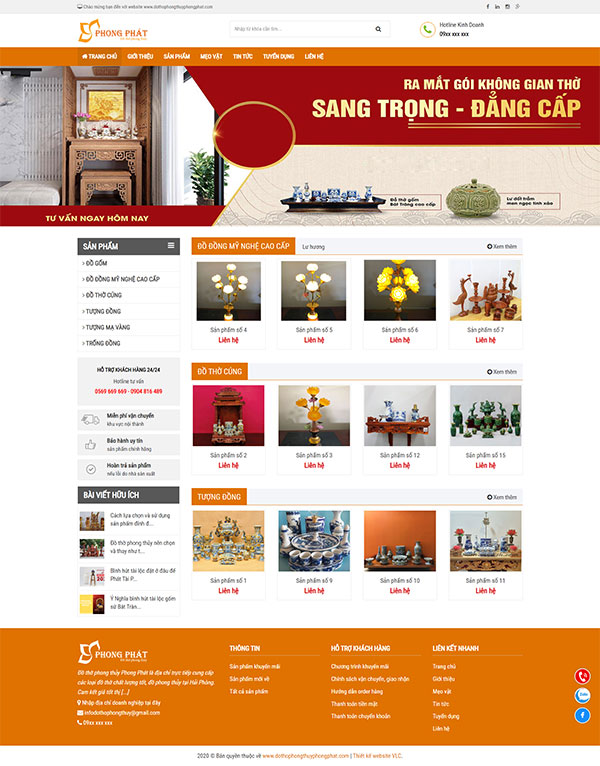 Website đồ thờ phong thủy Hải Phòng